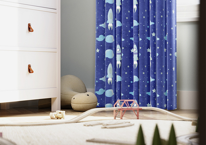 Blast Off, Blue Comet - Made to Measure Curtains - Image 5